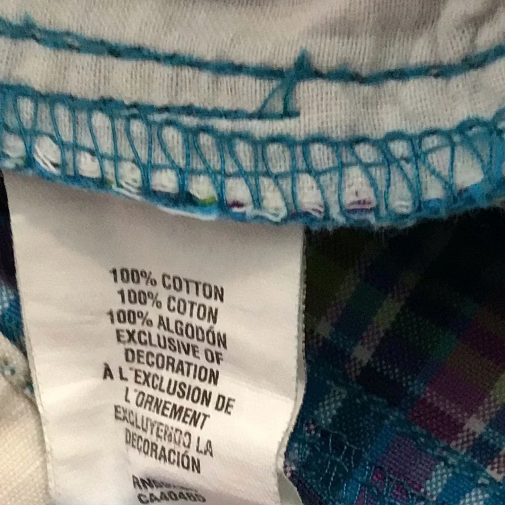 The Children’s Place Blue Plaid Roll Tab Bermuda Short Adjustable Waist 6
